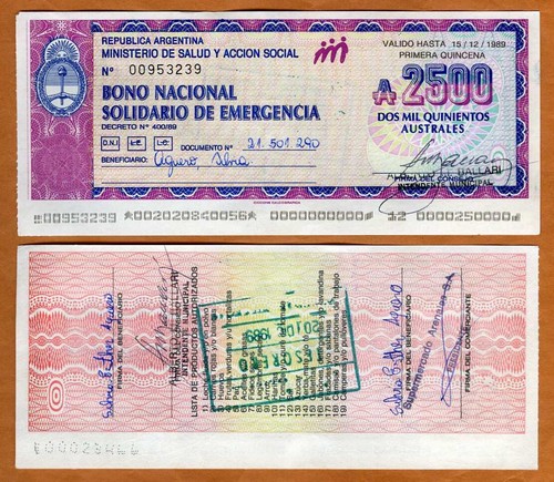 Argentina banconota emergenza - argentina,,